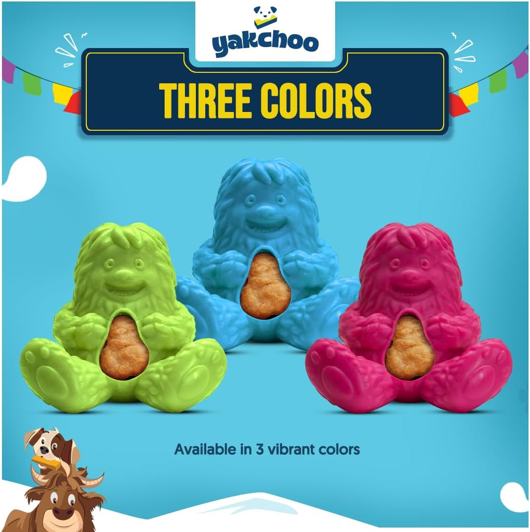 Yakchoo Play Treatoy – Rubber Dog Treat Toy & 5 Nuggets - Pink