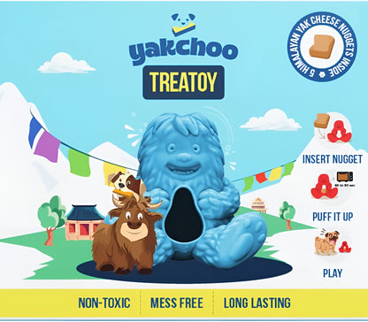 Yakchoo Play Treatoy – Rubber Dog Treat Toy & 5 Nuggets - Pink