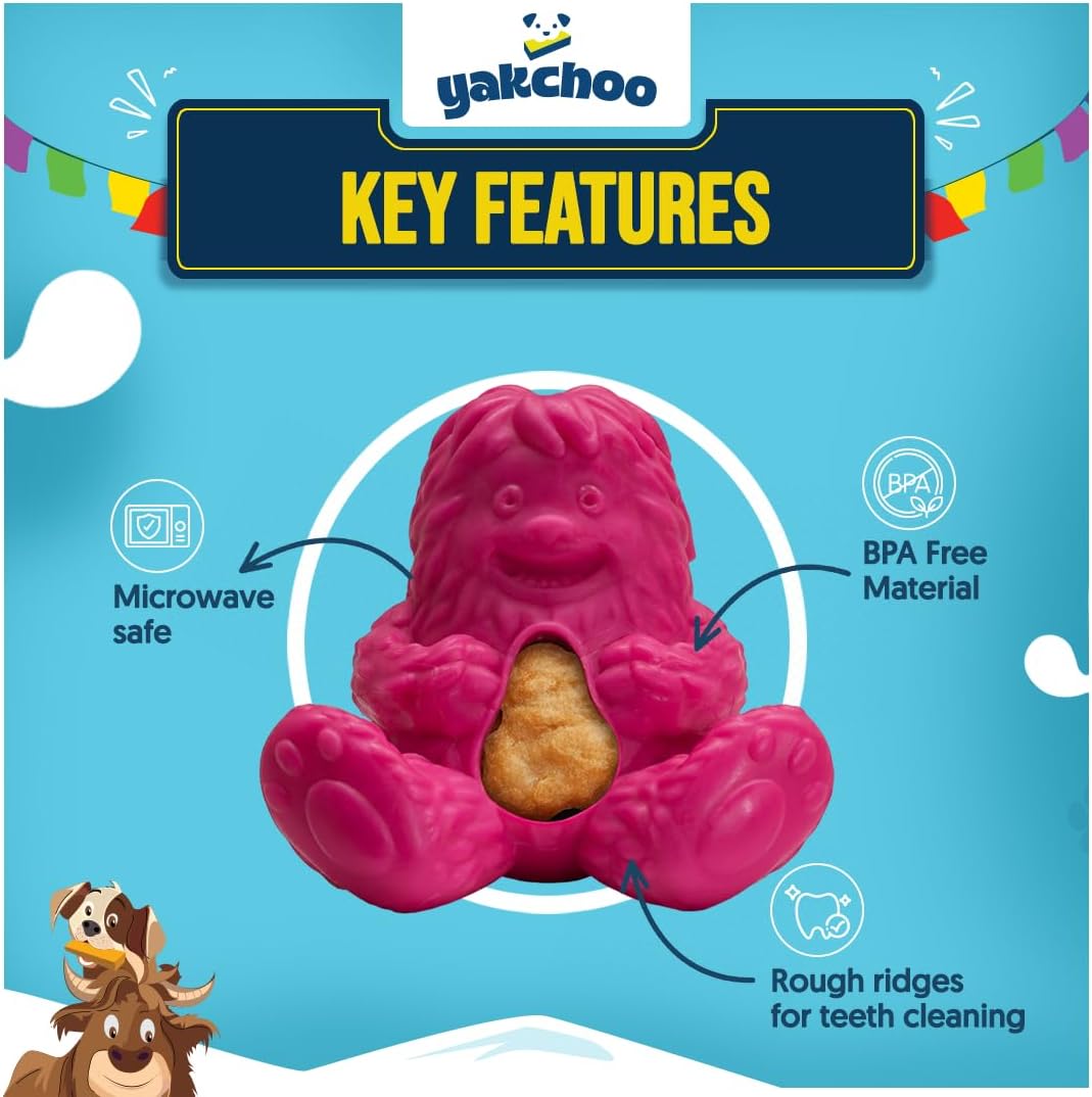 Yakchoo Play Treatoy – Rubber Dog Treat Toy & 5 Nuggets - Blue