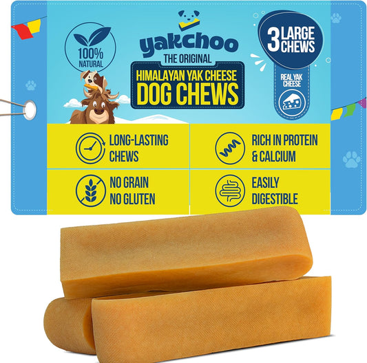 Yakchoo Himalayan Yak Cheese Dog Chews – Large 130g - 3pk