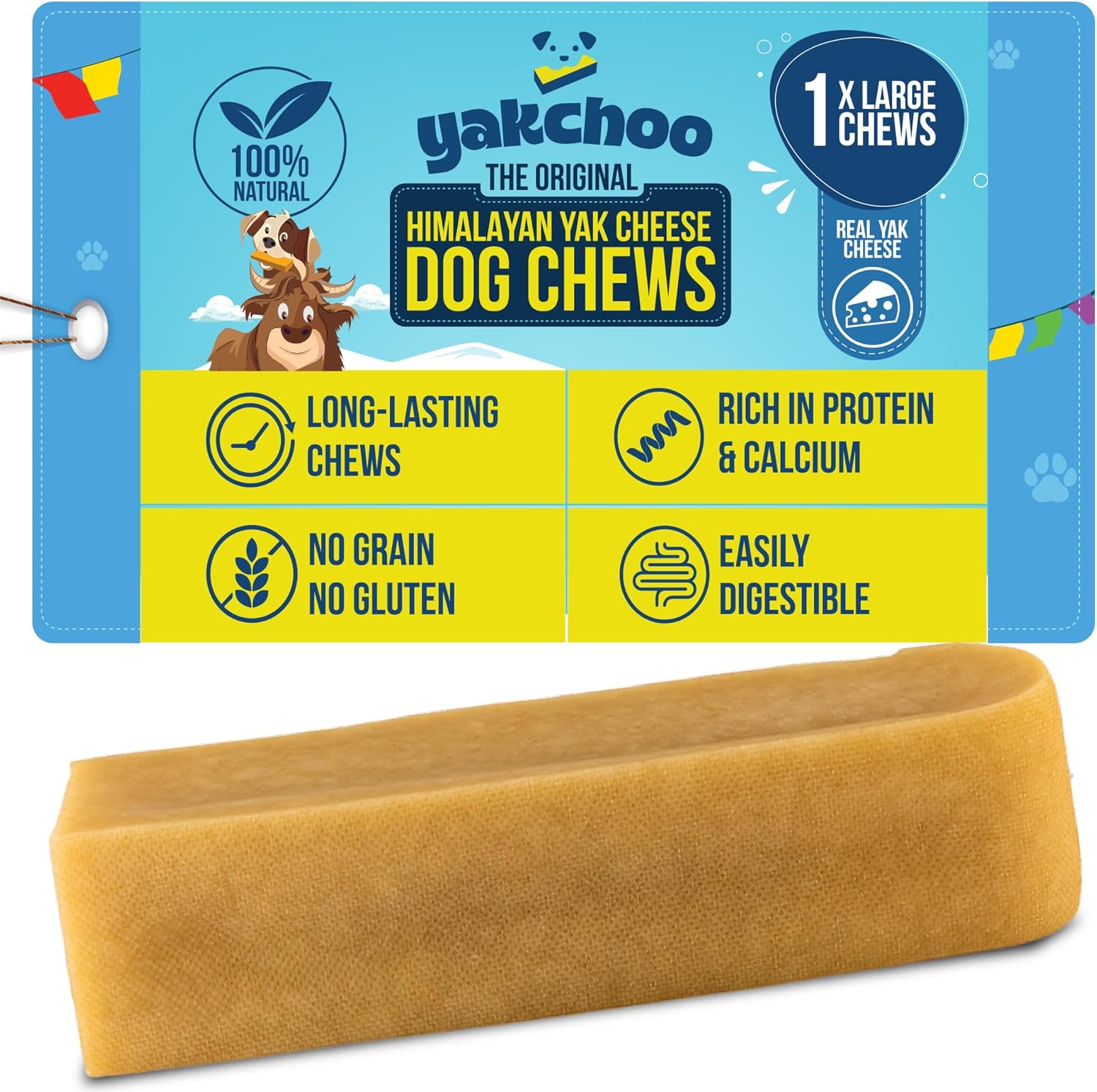 Yakchoo Himalayan Yak Cheese Dog Chews – X-Large 150g - 1pk