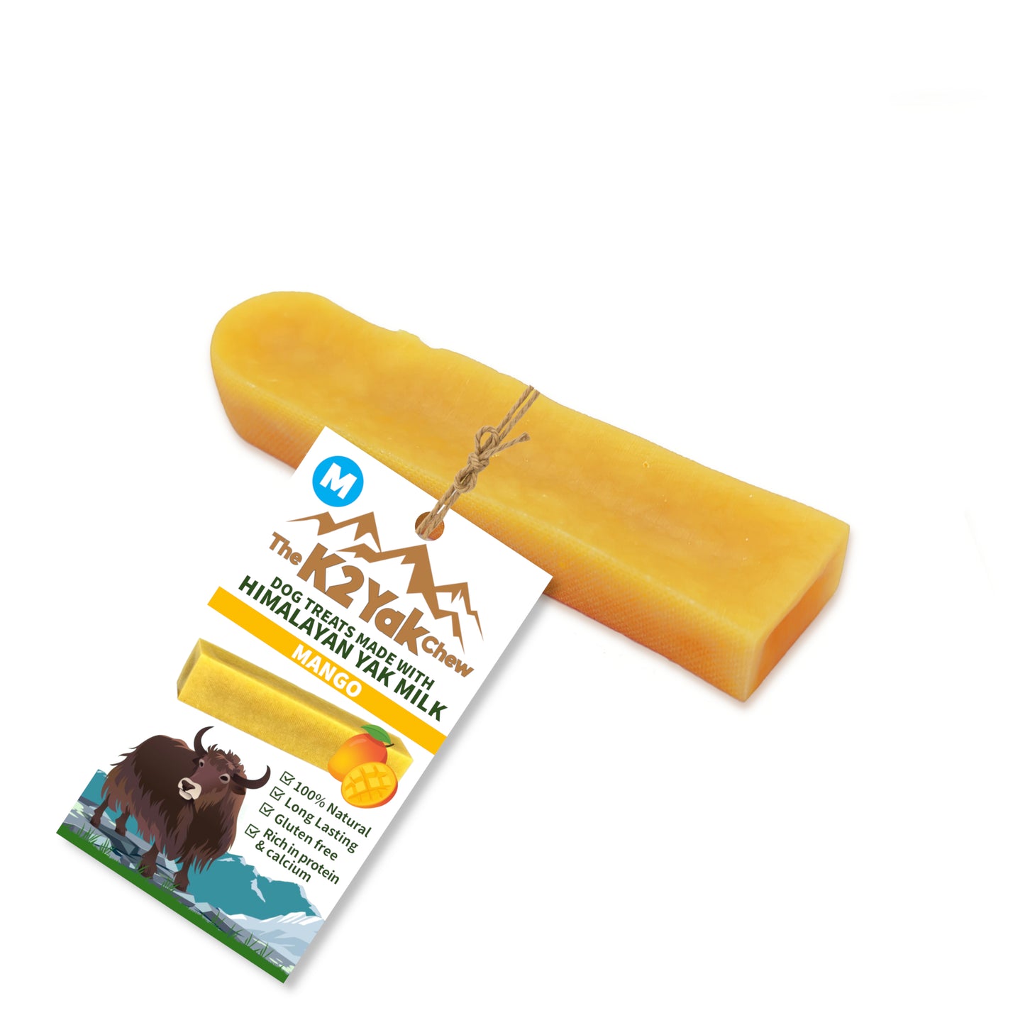K2 Yak Chews Natural Dog Treats Mango Medium 70-80g