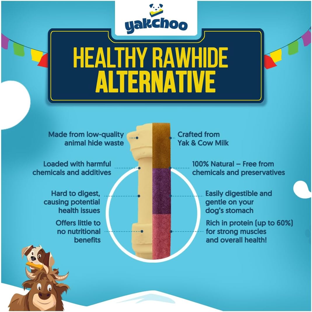 Yakchoo Himalayan Yak Cheese Dog Chews – Medium 70g - Blueberry Strawberry & Peanut Butter 3pk